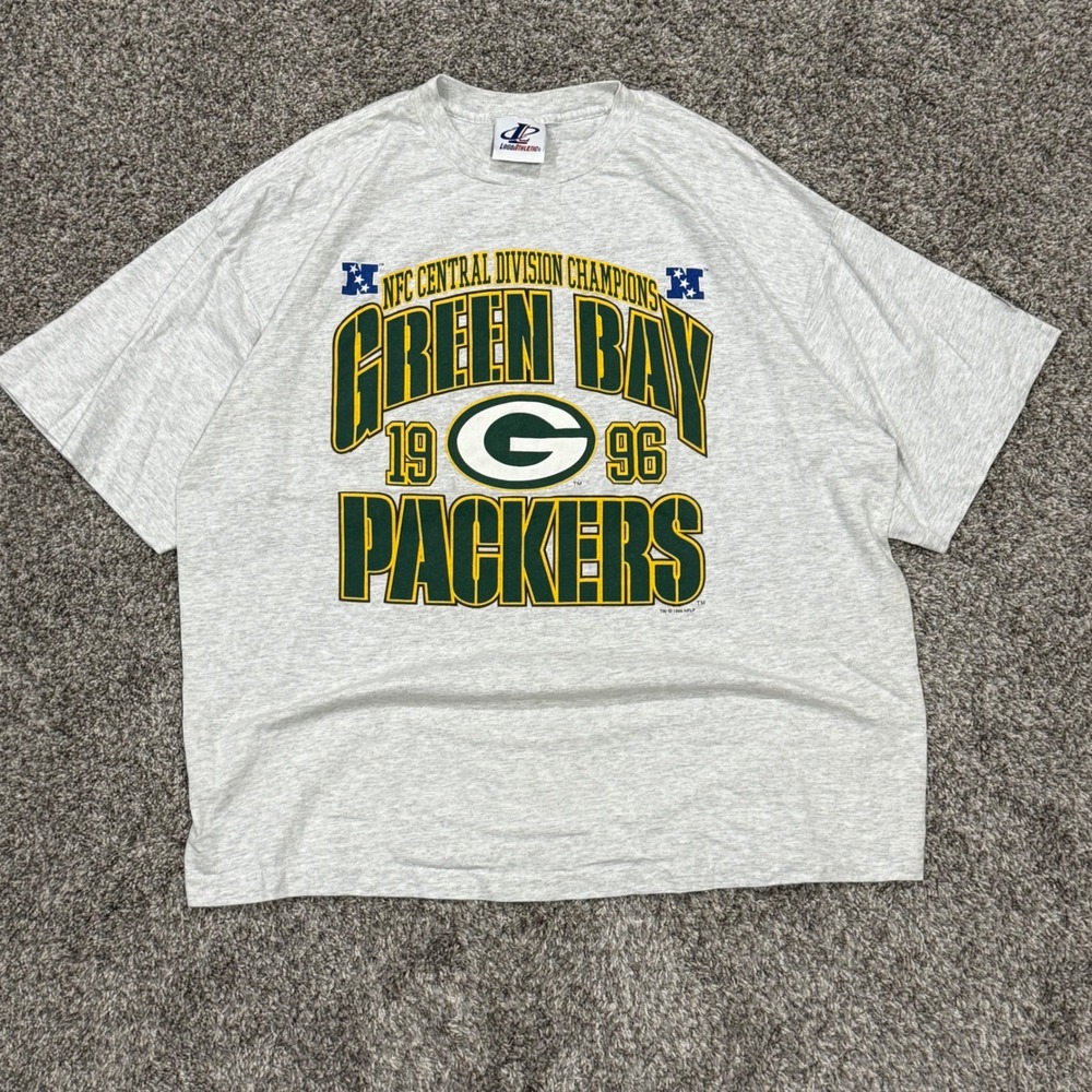 Vintage 90s Green Bay Packers NFC Central Champions Logo Athletic Shirt Mens XXL